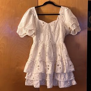 Flirty Cotton Eyelet Lace Dress